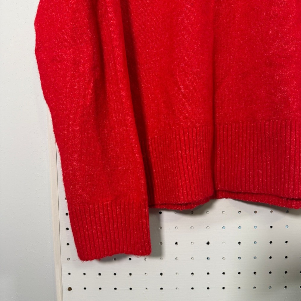 Loft Mock Neck Sweater Women's Red Knit Long Sleeve Pullover Classic - XL - Picture 3 of 10